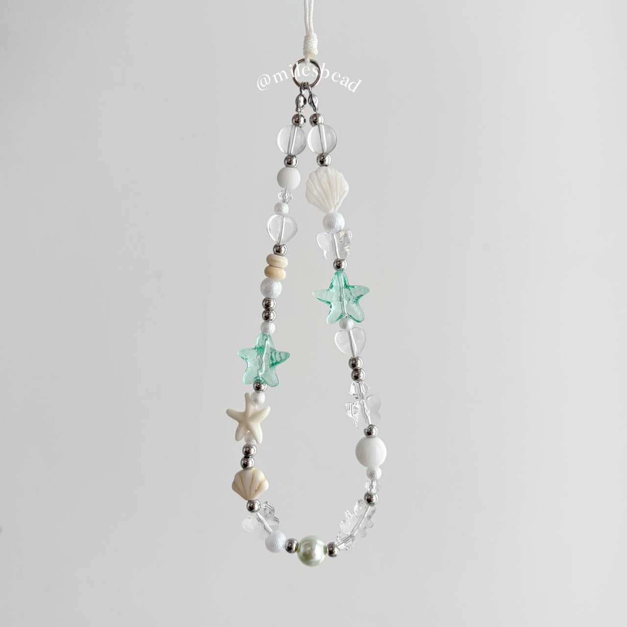 💚Handmade Lime Starfish Phone Strap Fairycore Beaded Charm