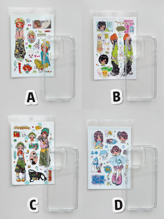 Customizable Decal Resin Phone Case - Pick Your Favorite Stickers