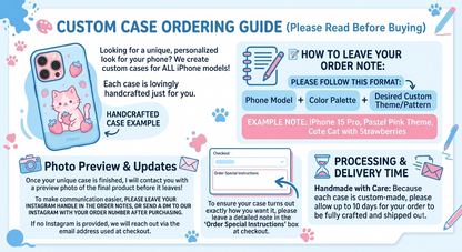 Custom Resin Phone Case - Handmade Case for iPhone & Samsung - Personalized Kawaii Anime Accessories