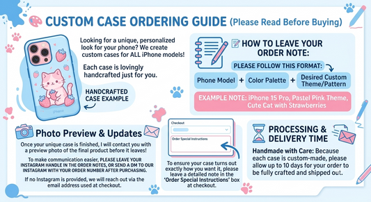Custom Resin Phone Case - Handmade Case for iPhone & Samsung - Personalized Kawaii Anime Accessories